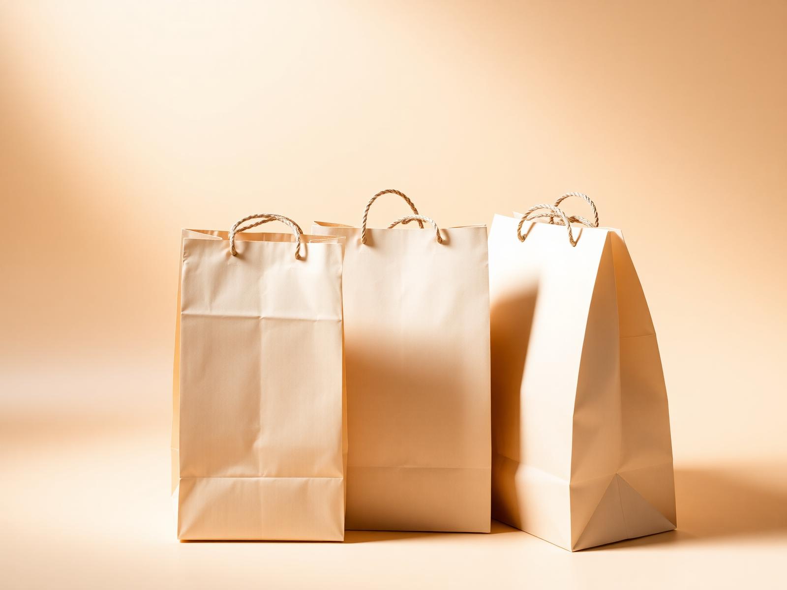 Shopping bags — Rope handle + inverted fold